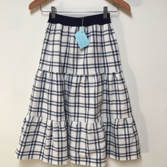 Skirt Flannel Girls 8 Blue Plaid Ruffle Tier Heavyweight Maxi Mom and Pop's Kids - Picture 1 of 9
